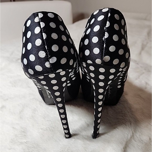 KIM KARDASHIAN KOLLECTION Polka Dot Hidden Platform Heels Pumps Womens Size 7 M - Picture 3 of 6